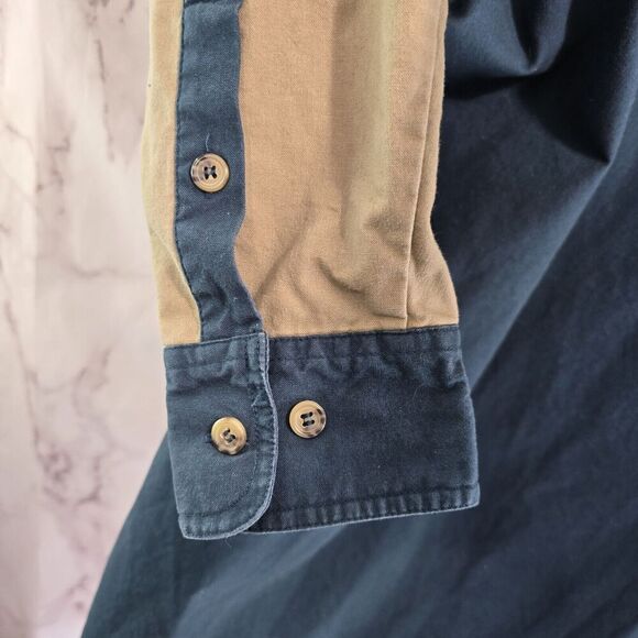 Vintage Hunting Shirt Mens XL Blue Button Down Shoulder Patch Brushpopper - Picture 11 of 14